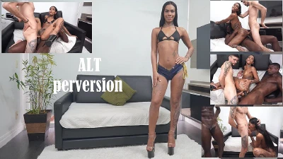 Cover for 'Kauany Batista, Beautiful Brazilian Exotic Trans Woman, Takes Two Cocks In Her Tight Ass (DAP, Anal, Black Cock, Breast Milking Trans, ATM)'
