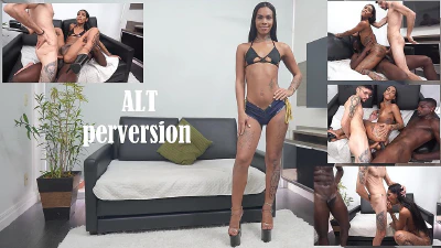 Cover for 'Kauany Batista, Beautiful Brazilian Exotic Trans Woman, Takes Two Cocks In Her Tight Ass (DAP, Anal, Black Cock, Breast Milking Trans, ATM)'